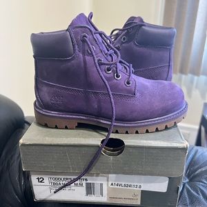 Purple kids Timberland boots